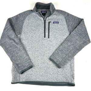 Patagonia Light Gray Heather Quarter-Zip Fleece Pullover